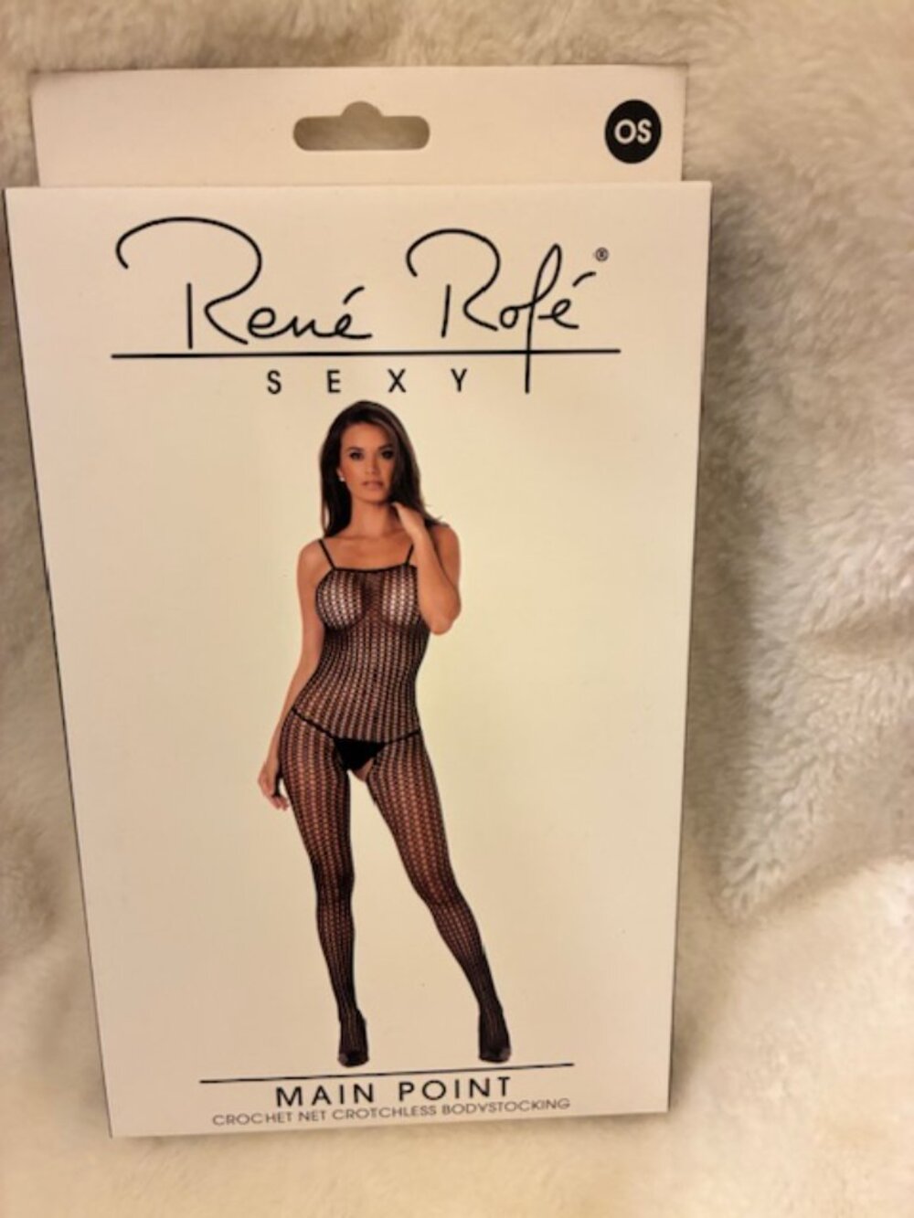 Crotchless Quarter Net Bodystocking - One Size Black Rene Rofe